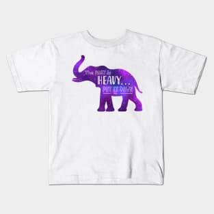 Elephant Spirit Animal Galaxy Silhouette Positive Affirmation Reminder Kids T-Shirt